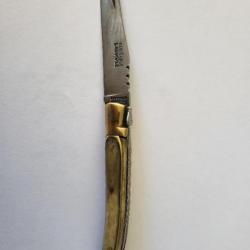 Couteau laguiole ancien véritable brossard à la cuillère os rare double platines Thiers 1950