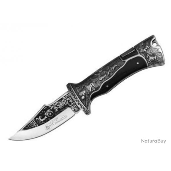 Couteau noir de Poche Viking Pliant d'Extrieur Grav