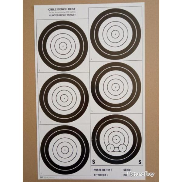 Lot de 300 cibles GEF Benchrest 200 mtres Hunter 33,3  53,5 cm - Dernires en stock avant arrt !