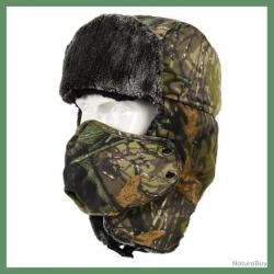 CHAPKA CAMOUFLAGE POLAIRE - CAGOULE DE CHASSE AVEC COUPE VENT AMOVIBLE KAKI - LIVRAISON GRATUITE