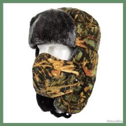 CAGOULE DE CHASSE POLAIRE CHAPKA CAMOUFLAGE + COUPEVENT AMOVIBLE CAMO WOODLAND - LIVRAISON GRATUITE