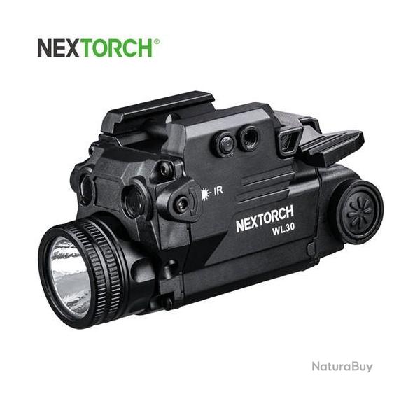 Lampe arme de poing Nextorch WL30 - 400 Lumens - laser vert et IR Infra rouge - Fixation sur rail