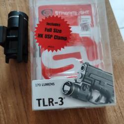 Lampe tactique Streamlight TLR 3 rail picatinny neuf, compatible HK USP
