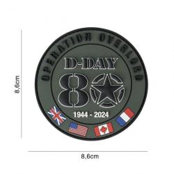 Patch 3D PVC D-DAY 80 drapeaux Alliés #1