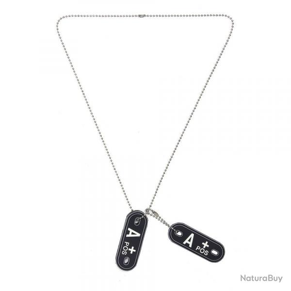 Dog tag PVC Groupe sanguin "A+"