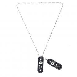 Dog tag PVC Groupe sanguin « O+ »