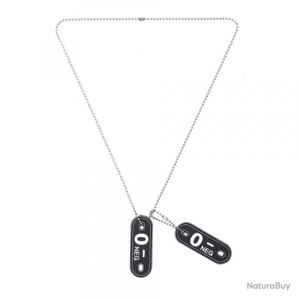Dog tag PVC Groupe sanguin "O-"