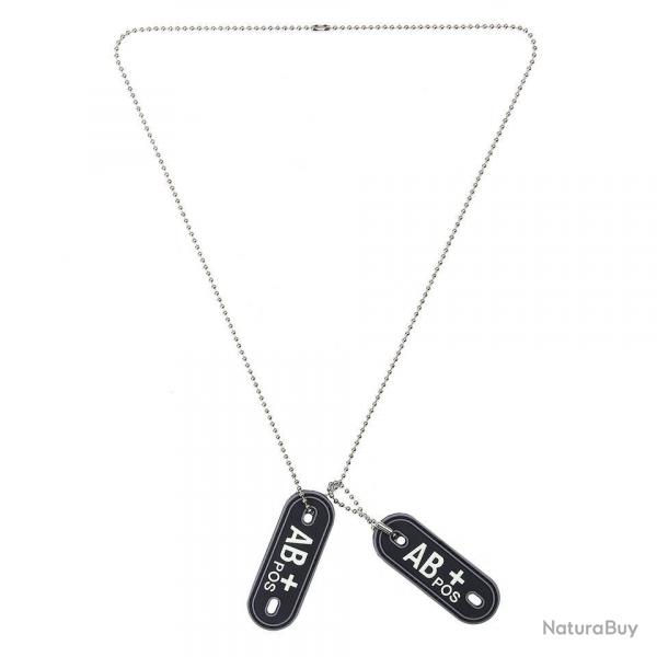 Dog tag PVC Groupe sanguin « AB+ »