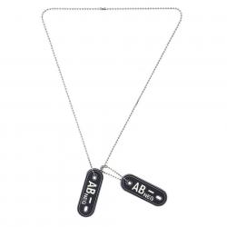 Dog tag PVC Groupe sanguin « AB- »