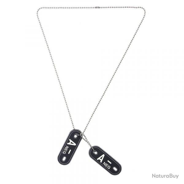 Dog tag PVC Groupe sanguin « A- »