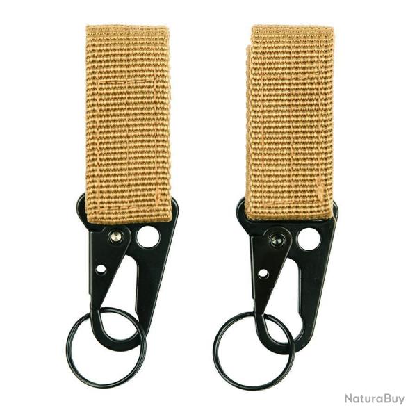 Pack de 2 Mousquetons avec Porte-Cls (Couleur Coyote)