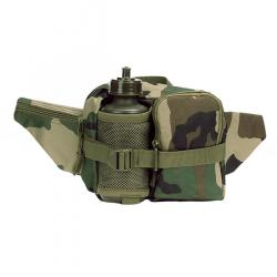 Sac de taille (ou banane) avec gourde (Couleur Camouflage Woodland)