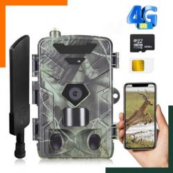 Caméra de chasse 4G 4K - Batterie lithium - Carte 30go  - Carte SIM  Etanche - Livraison gratuite