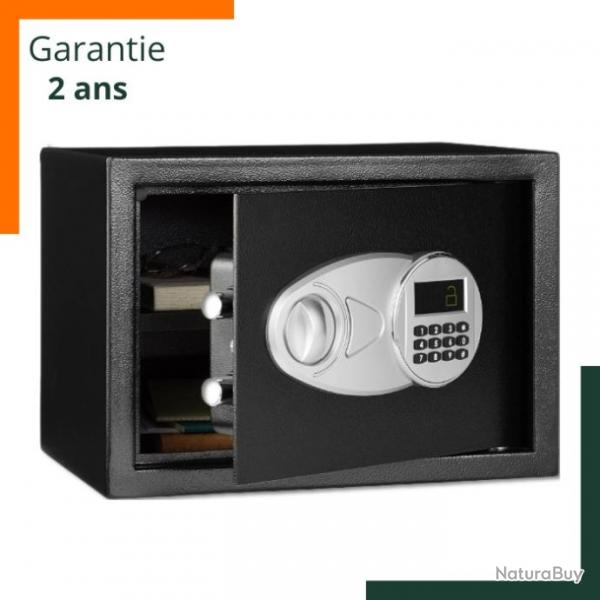 Coffre-fort pour arme de poing - Verrouillage lectronique - Avec 2 cls de secours - Noir