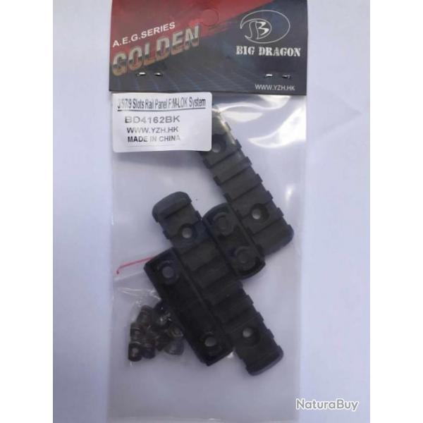 Kit de 4 rails 3/5/7/9 M-LOK vers Picatinny BIG DRAGON