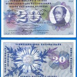 Suisse 20 Francs 1969 Billet Franc Europe Centrale Serie 66