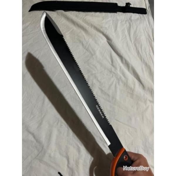 Machette sabre 62cm  garde noire/orange lame 45cm enchre