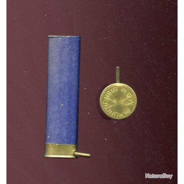 Cal. 16  broche - une douille jamais charges - marque : MGM - tube carton bleu 65 mm