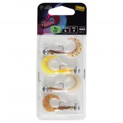 Leurre Souple Fox Rage Micro Grub Tail Mixed UV Colour Pack Loaded 4cm Par 4 Green Pumpkin UV, Sun D