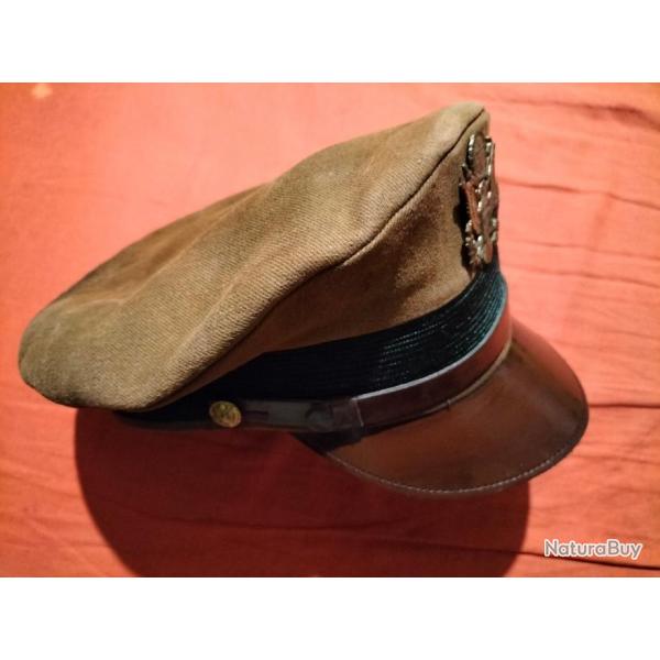 Casquette d' officier ( + calot ) pour l' arme de terre U.S.de la seconde guerre mondiale en T.B.E.