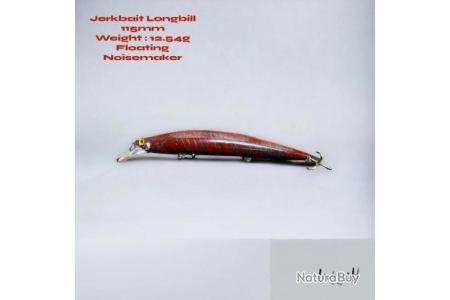 L'Aspic Rouge Jerkbait pour la pêche du brochet - Leurre artisanal fait  main - Leurres durs Carnassiers (11747162)