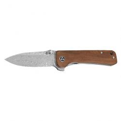Couteau de poche QSP Hawk - 18,7 cm Verawood / Damas - Verawood / Damas