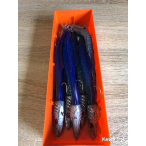 Leurre souple mont Delalande bleu 18 cm 100gr fire eel