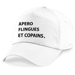 Casquette Tir Sportif -  Humour - Apéro Flingue et Copains - Blanche
