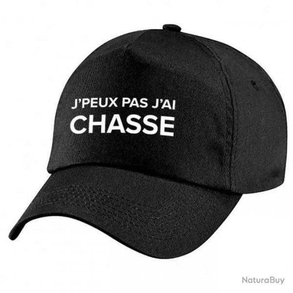 Casquette Chasseur -  Je peux pas,j'ai chasse - Noire