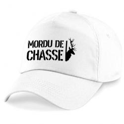 Casquette Chasseur -  Mordu de Chasse - Blanche
