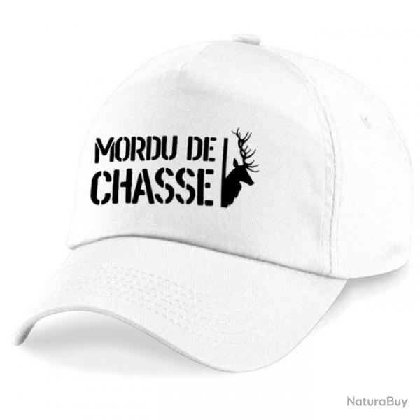 Casquette Chasseur -  Mordu de Chasse - Blanche