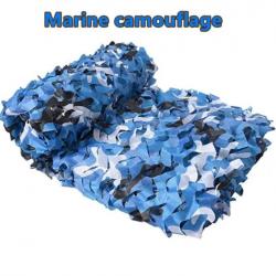 Filet de Camouflage Jungle à Double Couche Militaire 2x2m Chasse Airsoft Camping Randonnée . Bleu