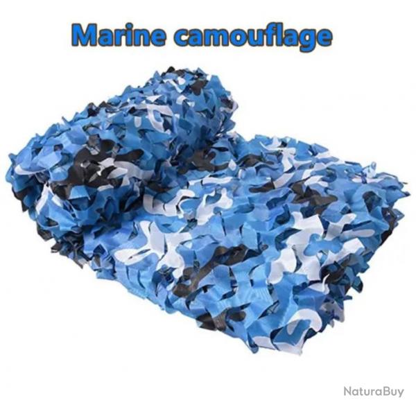 Filet de Camouflage Jungle  Double Couche Militaire 2x2m Chasse Airsoft Camping Randonne . Bleu