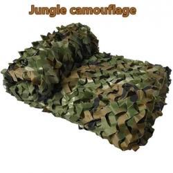 Filet de Camouflage Jungle à Double Couche Militaire 3x3 Chasse Airsoft Camping Randonnée . Camo