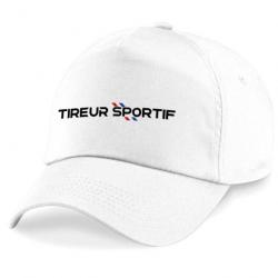 Casquette Tireur Sportif - Drapeau Français - Blanche