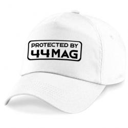 Casquette Tir Sportif - Protected By 44 magnum - Blanche