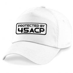 Casquette Tir Sportif - Protected By 45 ACP - Blanche