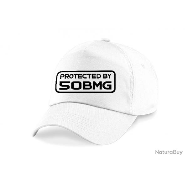 Casquette Tir Sportif - Protected By 50 BMG - Blanche