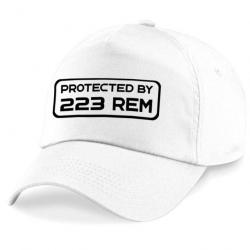 Casquette Tir Sportif - Protected By 223 rem - Blanche