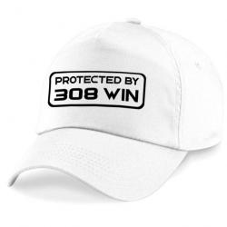 Casquette Tir Sportif - Protected By 308 win - Blanche