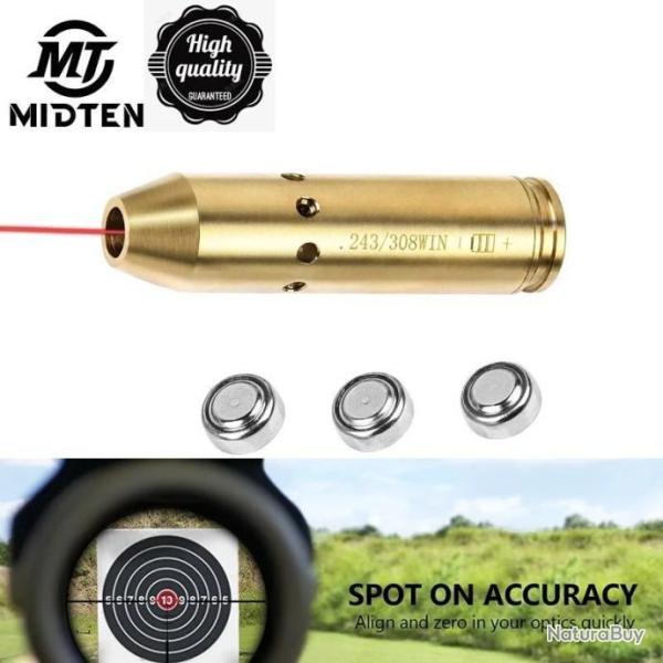 FieldSport .308 Win Laser Bore Sight – Fits 7.62x51, .243, 7mm-08, .260, .338 Federal