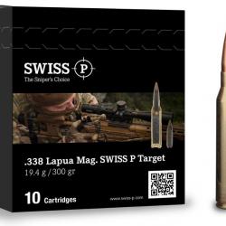 Cartouches Swiss P Cal.338 lapua mag 250gr HPBT (Boîte de 10)