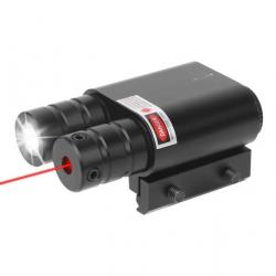 Lampe Laser Rouge tactique led strobo 300 lumens pour rail 22 mm