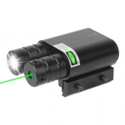 Lampe Laser Vert tactique led strobo 300 lumens pour rail 22 mm