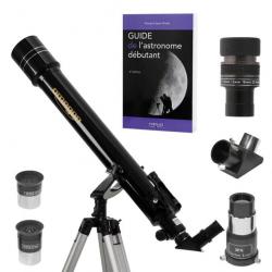 Pack Complet Lunette Astronomique Omegon 70/700 AZ2 + Zoom + Guide + Oculaires + Barlow