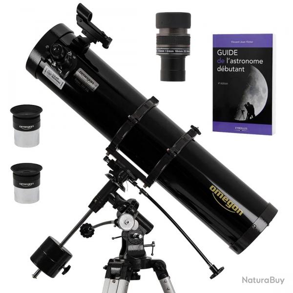 Pack Complet Tlescope Omegon 130/920 EQ2 + Zoom + Guide Dbutant + Oculaires + Vise