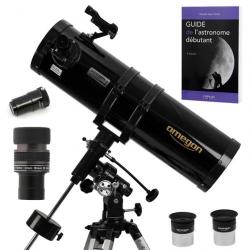 Pack Complet Télescope Omegon 150/750 EQ3 + Zoom + Guide Débutant + Oculaires + Barlow + Viseur