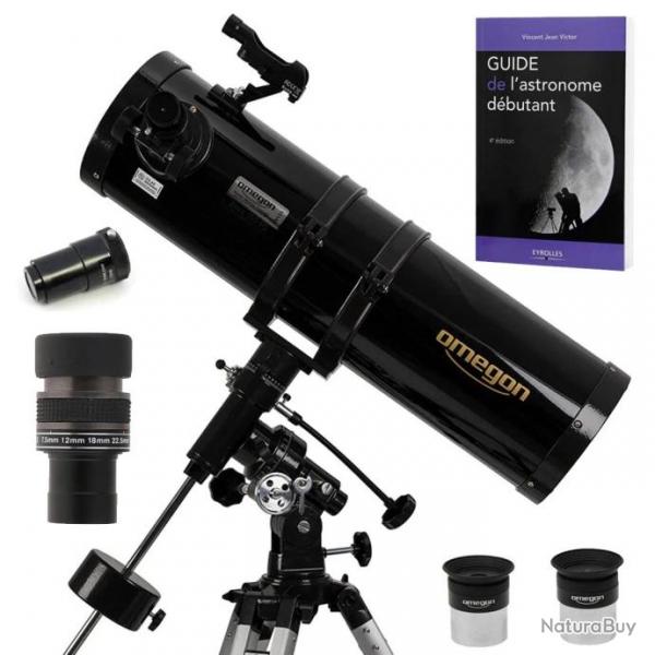 Pack Complet Tlescope Omegon 150/750 EQ3 + Zoom + Guide Dbutant + Oculaires + Barlow + Viseur