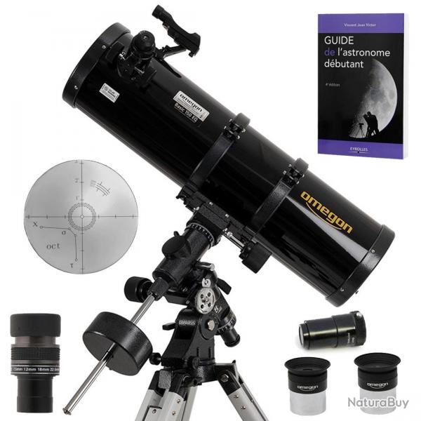 Pack Complet Tlescope Omegon 150/750 EQ4 + Zoom + Vise Polaire + Guide Dbutant + Oculaires + Bar