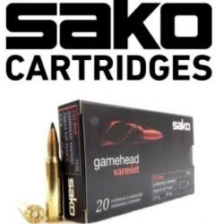Balles munitions SAKO gamehead varmint cal.222rem 2.6g 40gr par 20